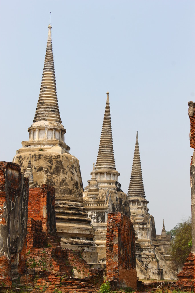 Three main chedis in Wat Phra Si Sanphet. 