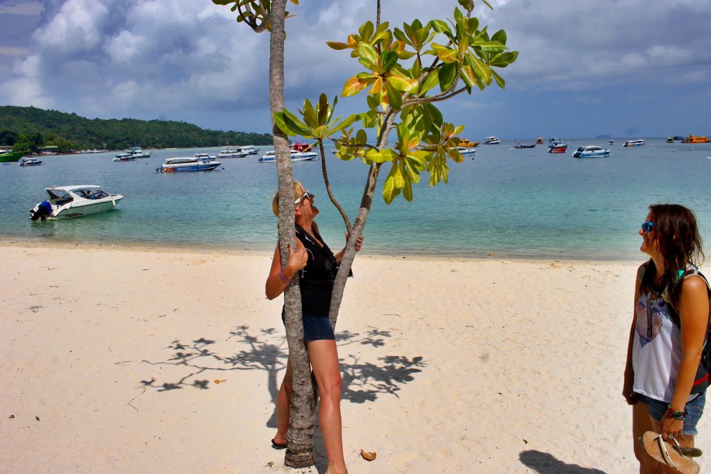 Mom's attempt at making fun of tourists doing sexy photoshoots on the beach. 