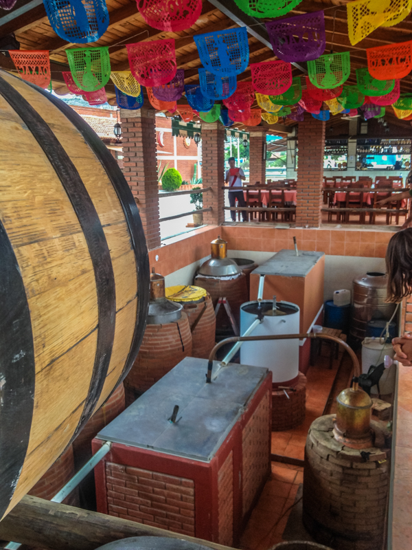 Mezcal being distilled.