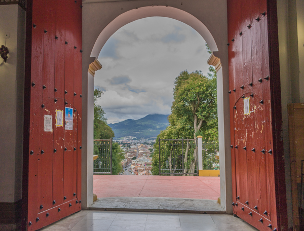 View from inside the church.