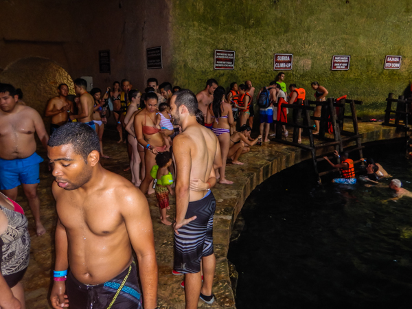 Crowded Cenote Ik-Hil.