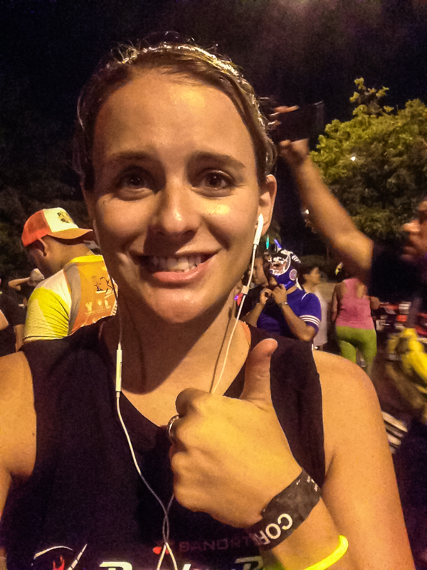 Right before starting the half marathon, properly frightened. 