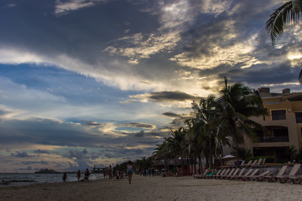 Sunset in Playa del Carmen. 