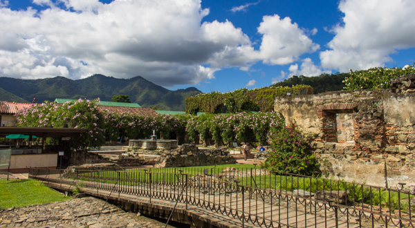 The Hotel Casa Santa Domingo is not only the nicest hotel in Antigua, but it is built around the ruins of an old monastery and church, which it integrated beautifully with it's modern design. It's the best surprise we found in the town!