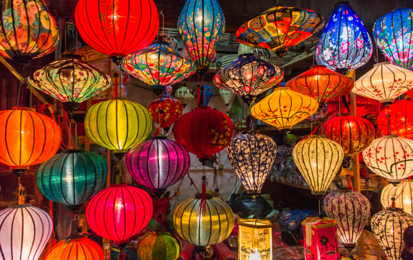 Hoi An is famous for it's lanterns. At night, the town is lit up thousands of them!