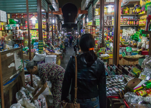 Following Bong through the market in Hoi An.