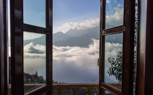 View from my hotel room in Sapa, Vietnam. 
