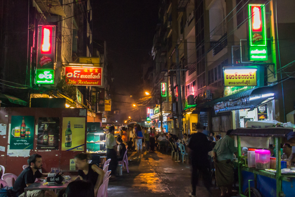 19th Street at night. 