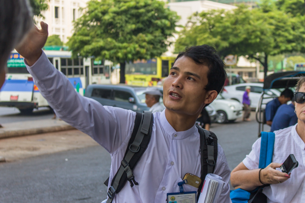 Our guide Thura talking about architecture. 