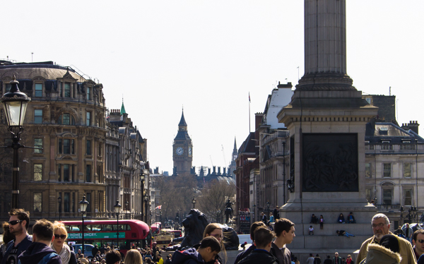This may not be the prettiest picture, but this was my absolute favorite view in London when I lived here years ago - the view of Big Ben down Whitehall from Trafalgar Square. So chuffed to see it again! (And yes, I said "chuffed".......I love that word.)